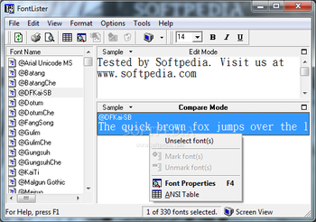 FontLister screenshot