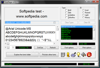 FontPage screenshot