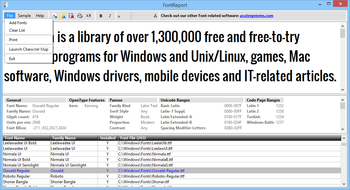 FontReport screenshot 2
