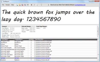 FontReport Lite screenshot