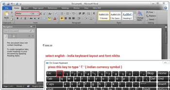 Fonts And Keyboard Layout for Indian Currency screenshot