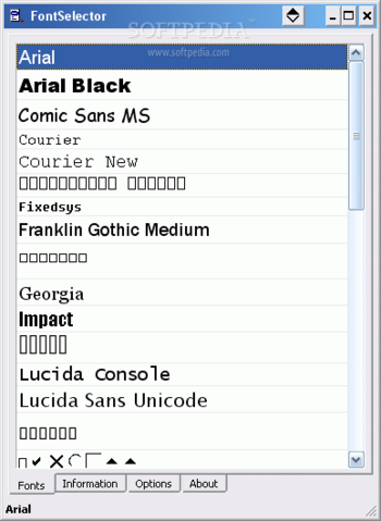 FontSelector screenshot