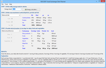 Food Exchange Diet Planner screenshot