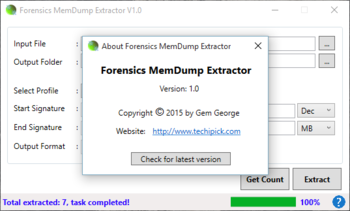 Forensics MemDump Extractor screenshot 3