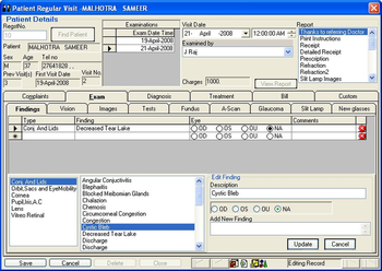 Foresight Eye Clinic management software screenshot