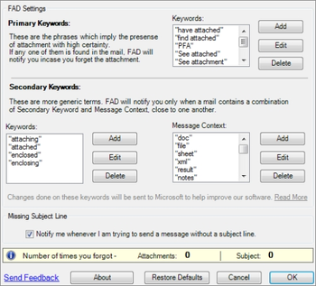 Forgotten Attachment Detector screenshot 2