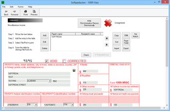 Form 1099-MISC Miscellaneous Income screenshot