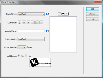 Form Calculator for Dreamweaver screenshot 2