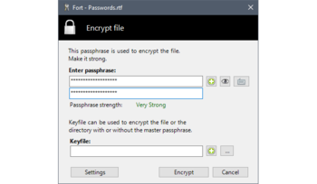Fort - File encryption for Windows screenshot