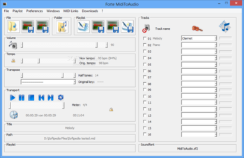 Forte MidiToAudio screenshot