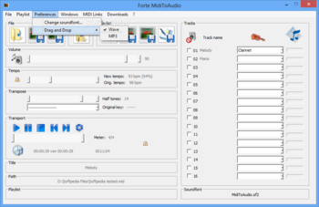 Forte MidiToAudio screenshot 2