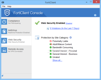 FortiClient screenshot 2