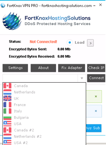 Fortknox VPN screenshot