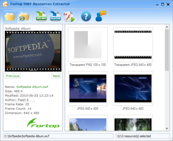 Fortop SWF Resources Extractor screenshot