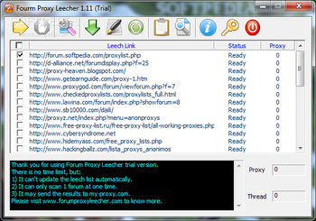 Forum Proxy Leecher screenshot