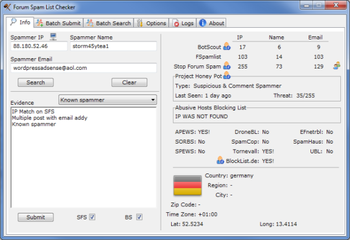Forum Spam List Checker screenshot