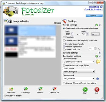 Fotosizer screenshot