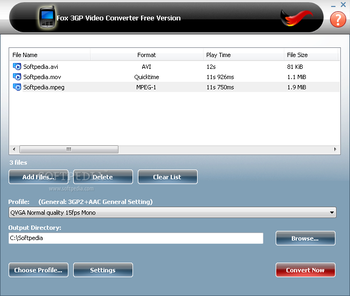 Fox 3GP Video Converter screenshot