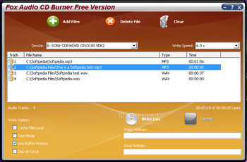 Fox Audio CD Burner screenshot