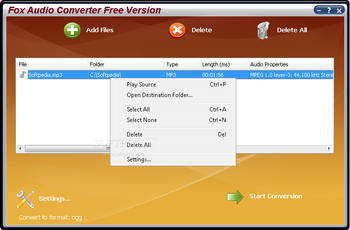 Fox Audio Converter screenshot