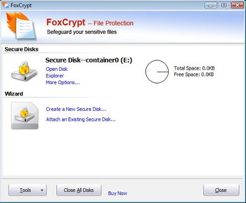 FoxCrypt File Protection standard screenshot