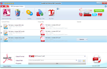 FoxPDF Access to PDF Converter screenshot