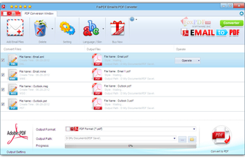 FoxPDF Email to PDF Converter screenshot