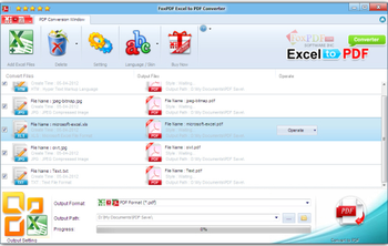 FoxPDF Excel to PDF Converter screenshot