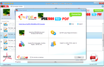 FoxPDF JPEG2000 To PDF Converter screenshot