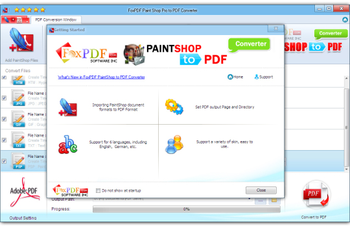 FoxPDF Paint Shop Pro to PDF Converter screenshot