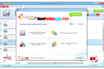 FoxPDF WordPerfect to PDF Converter screenshot