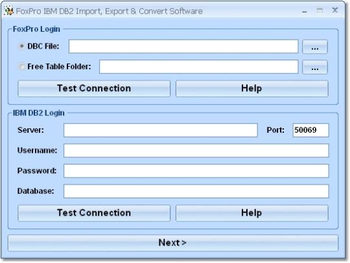 FoxPro IBM DB2 Import, Export & Convert Software screenshot