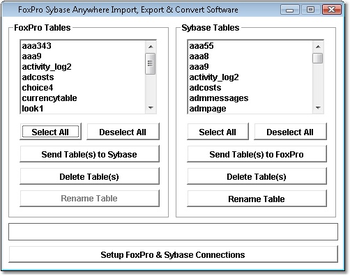 FoxPro Sybase SQL Anywhere Import, Export & Convert Software screenshot