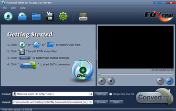 Foxreal DVD to Xoom Converter screenshot