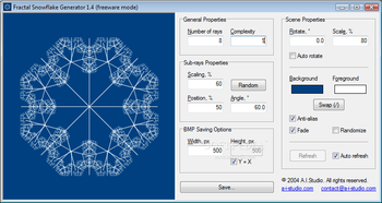 Fractal Snowflake Generator screenshot