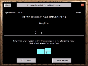 Fractions screenshot