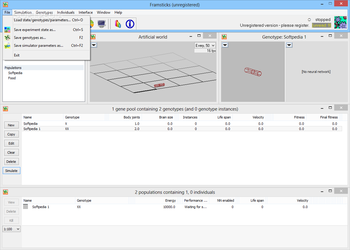 Framsticks screenshot 2