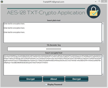 Frank AES-128 Crypto screenshot