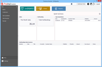 Fraxinus Invoice screenshot