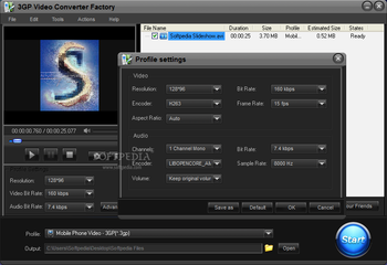 Free 3GP Video Converter Factory screenshot 4