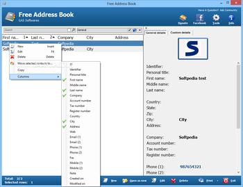 Free Address Book screenshot