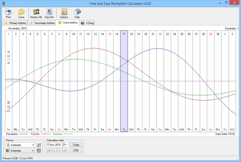 Free and Easy Biorhythm Calculator screenshot 3