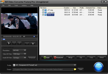 Free AVI Video Converter Factory screenshot
