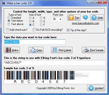Free Bar Code 3 of 9 screenshot 2