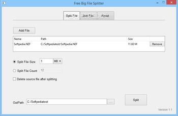 Free Big File Splitter screenshot