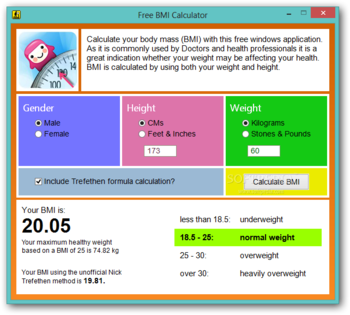 Free BMI Calculator screenshot