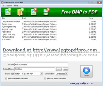 Free BMP to PDF Converter screenshot
