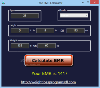 Free BMR Calculator screenshot