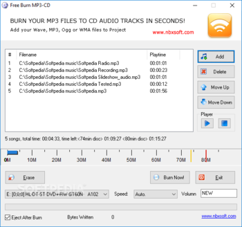 Free Burn MP3-CD screenshot