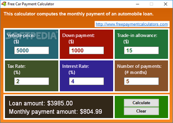 Free Car Payment Calculator screenshot
